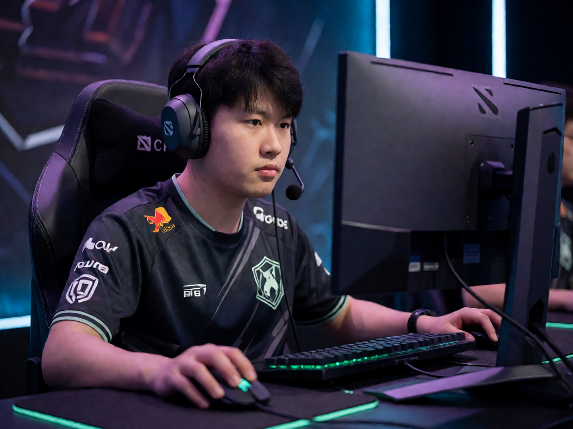 DOTA2国际邀请赛舞台，选手在比赛