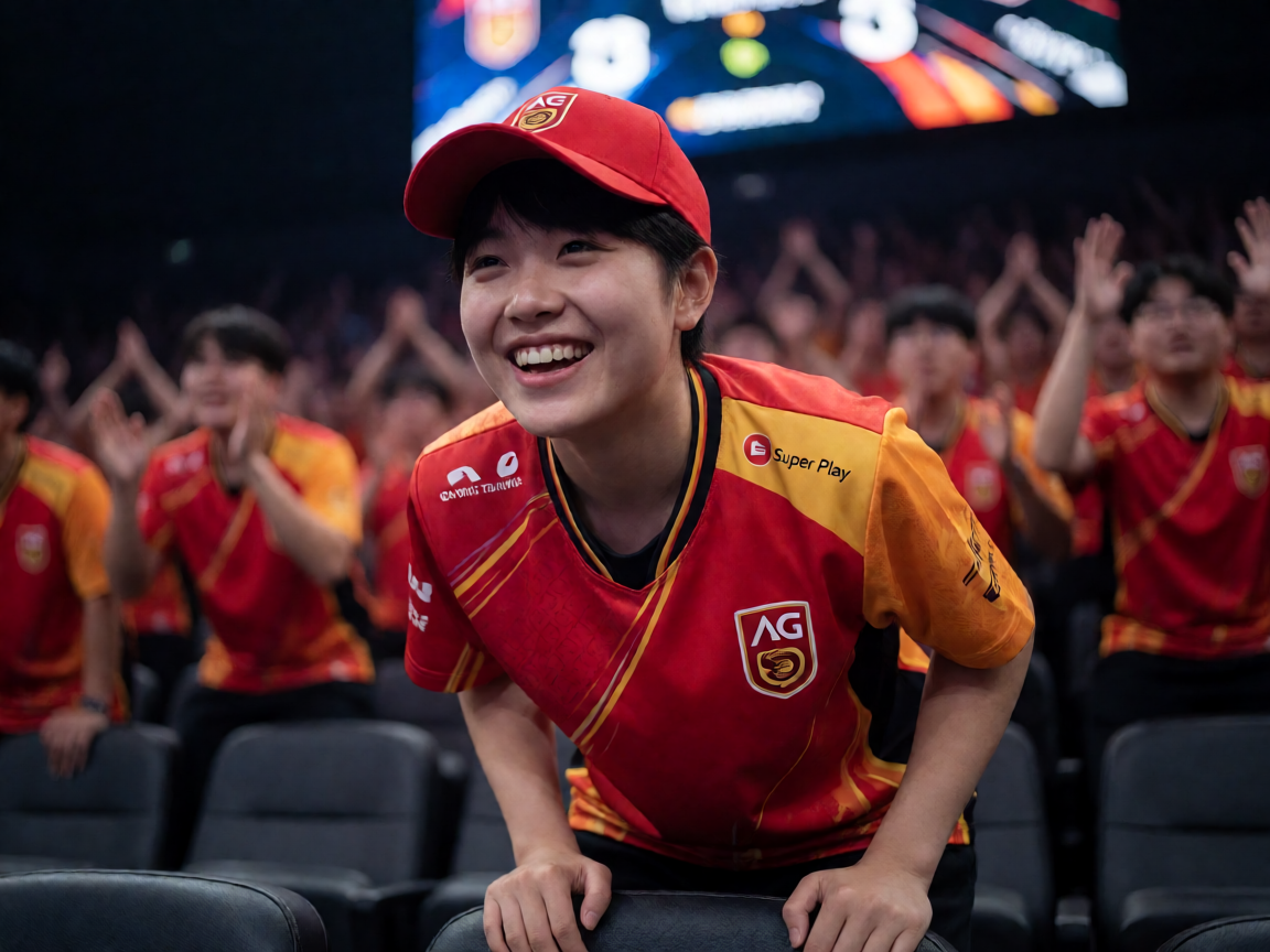 电竞观众在现场为战队欢呼庆祝